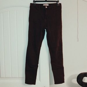 Size 9 Hollister maroon skinny jeans